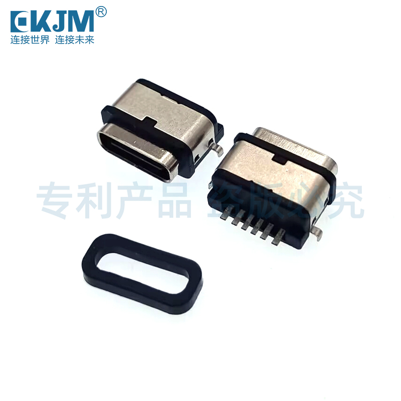 TYPE-C單排6P沉板四腳防水型母座 TYPE-C單排6P沉板四腳防水型母座